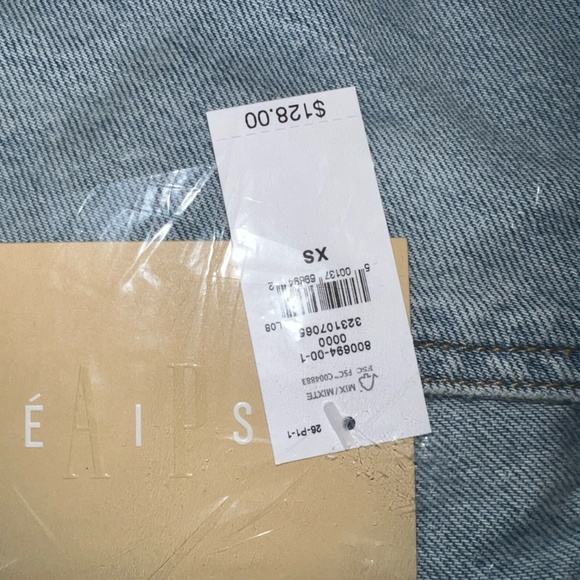 GAP X BEIS Hooded Denim Jacket Medium Wash NWT Size XSmall - Picture 7 of 9